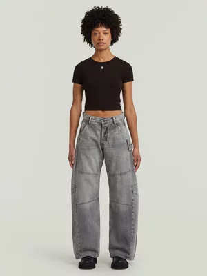 G-Star Women's Cropped Mini Slim Black Top 