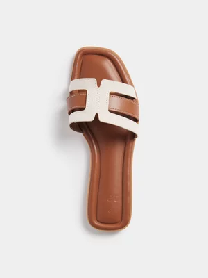 Jet Women's Tan Textured Vamp Mule