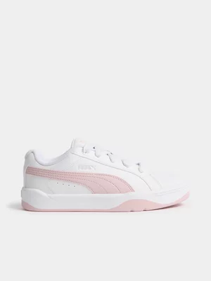 Puma Junior Grade-School Park Lifestyle Easy White/Pink Sneakers 