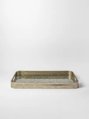 Soft Leaves Rectangle Tray