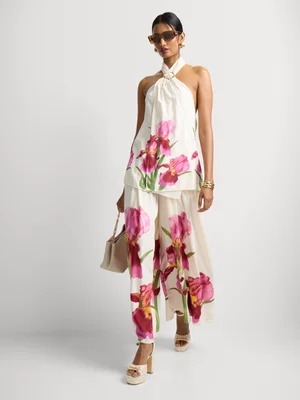 Luella Co-Ord Flower Print Wide Leg Pants
