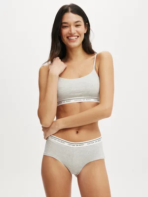 Women's Cotton On Grey Branded Cotton Cheeky Boyshort