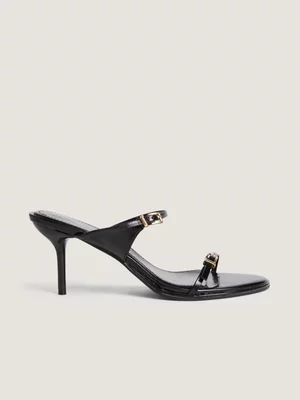 Women's Iconography Double Buckle Heel Black