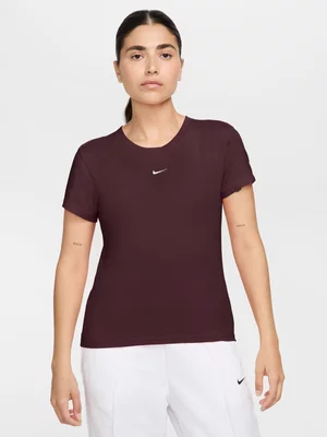 Nike Womens Sportswear Chill Knit Burgundy Tee