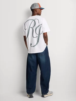 Relay Jeans Men's Relaxed Fit White Graphic T-Shirt