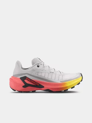 Salomon Womens Genesis 2 Gray Violet/Safety Yellow Trail Running Shoes 