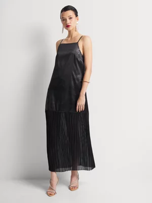 Luella Combo Pleated Chiffon Skirt Dress