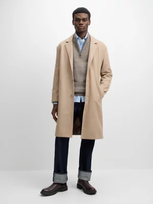 Exact Men's Natural Melton Coat