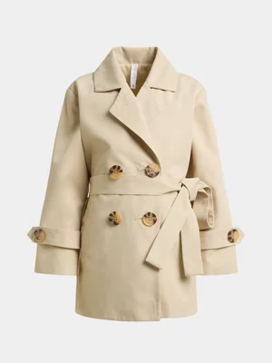 Exact Older Girl's Natural Trench Coat 
