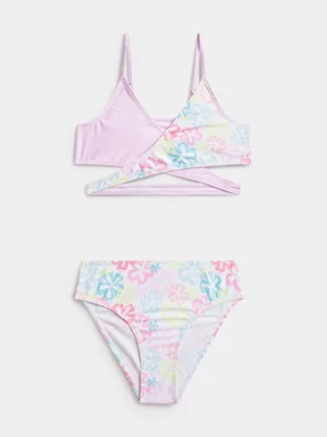 Jet Older Girls Pink All Over Print Swimsuit