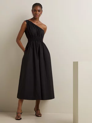 Women's Iconography One shoulder Cotton Fit & Flare Dress 