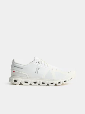On Mens Cloud 6 White Running Shoes 