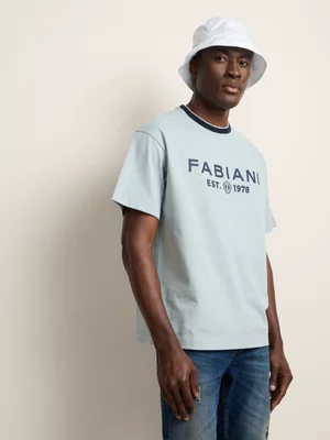 Fabiani Men's Blue Tipped Neckline T-Shirt