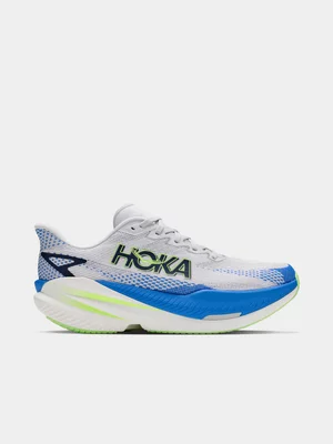 Hoka Mens Mach X3 Cosmic Grey/Virtual Blue Running Shoes