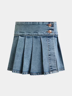 Jet Younger Girls Light Blue Pleated Skort