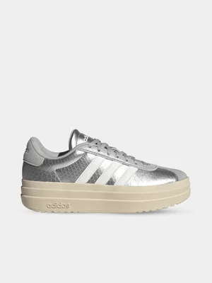adidas Womens VL Court Bold Matte Silver/White Sneakers 
