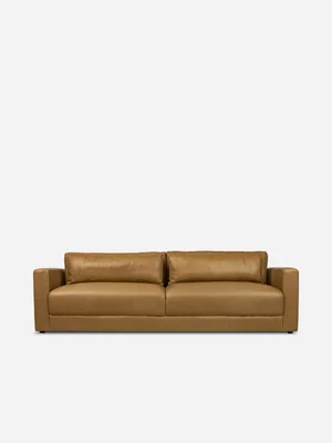 Harlow 4 Seater Leather Couch Mushroom