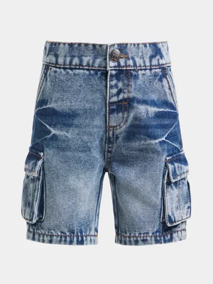 Exact Younger Boy's Mid Wash Utility Denim Shorts