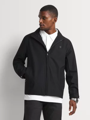 Fabiani Men's Black Tech Harrington Jacket