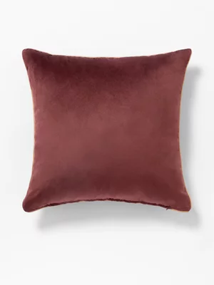 Homely Velvet Scatter Cushion plain burgundy 60x60cm