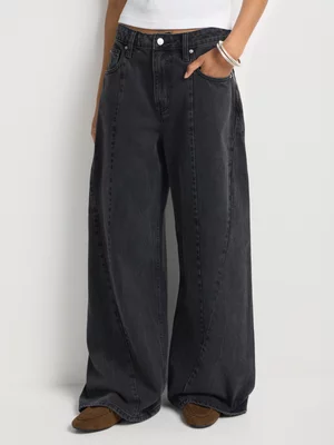 FF Denim Panel Detail Wide Leg Jeans