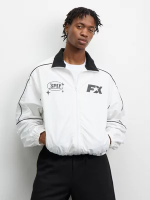 The FIX Men's White Crinkle Piped Jacket