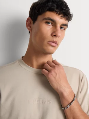 Relay Jeans Men's Relaxed Premium Cotton Stone T-Shirt