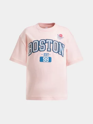 Exact Older Boy's Pink Graphic Print T-Shirt