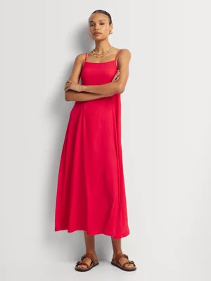 Plisse Knit Square Neck Sundress 