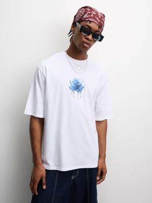 The FIX Men's White Frozen Rose Top