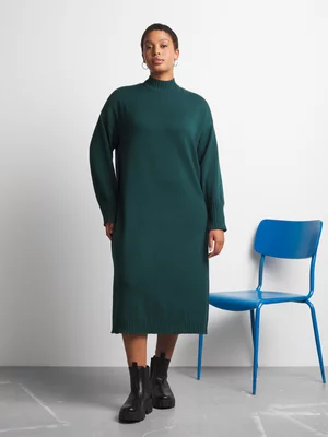 Women's Canvas Cotton Knitwear Column Dress