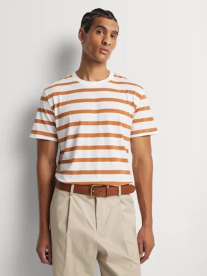Markham Men's Horizontal Stripe Rust/Milk T-Shirt
