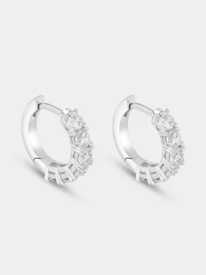 Cheté Sterling Silver Cubic Zirconia Petite Hoop Earrings