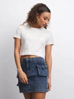 Redbat Women's Medium Wash Denim Mini Skirt