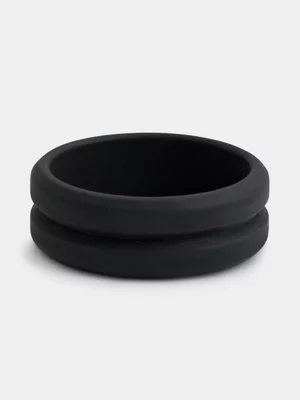 Black Silicone Groove Ring
