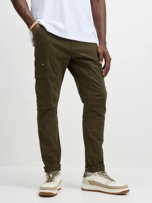 Jet Men's Khakhi Straight Leg Cargo Trouser