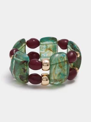 Stone Effect Elastic Bracelet