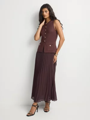Knit Chiffon Combo Dress