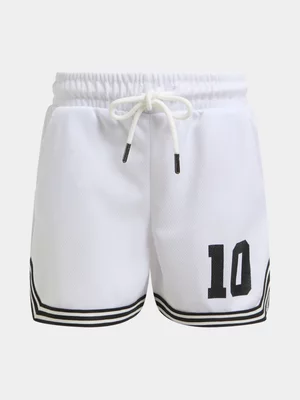 Jet Younger Girls White Birdseye Shorts