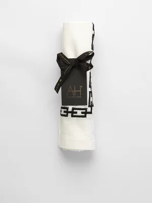 AH Neoclassic Chains Napkins White 50x50 2Pk