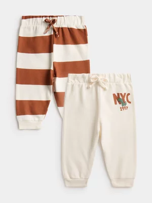 Jet Toddler Boys Brown NYC Dino 2 Pack Active Pants