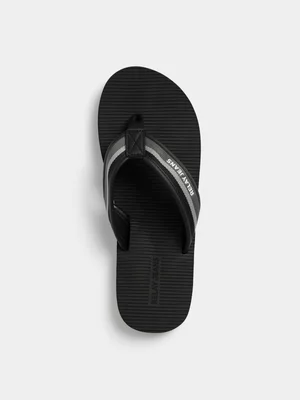 Relay Jeans Men's Wide Vamp Thong Black Flip Flops