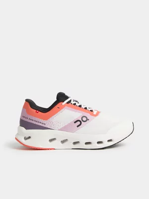 On Junior Grade-School Cloudsurfer Grey/Lilac/Orange Running Shoes