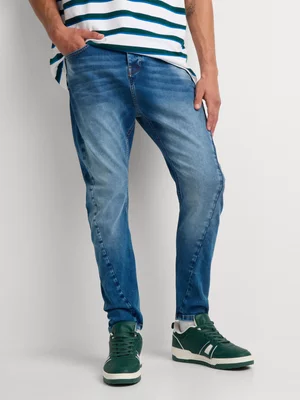 Relay Jeans Men's Basic Tapered Medium Wash Blue Denim 