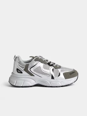 The FIX Women's Silver Chuncky Dad Sneaker 