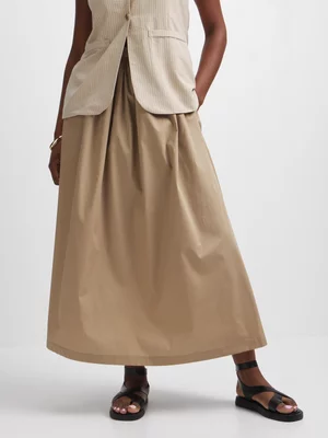 Exact Women's Brown Poplin Skirt