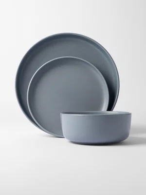 @Home Essentials Dinnerware 12pc Denim