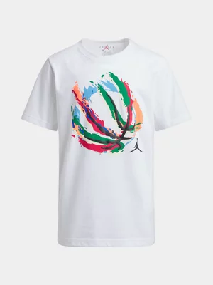 Jordan Unisex KIds Fire Basketball White T-Shirt