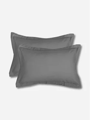 Volpes Cotton 200tc Oxford Charcoal Pillowcase Pair