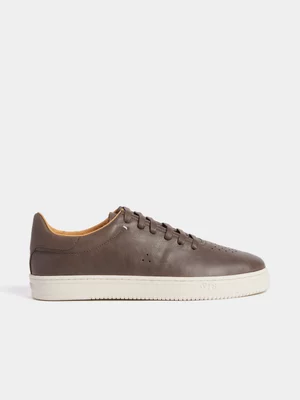 Fabiani Men's Taupe Leather Court Sneaker 